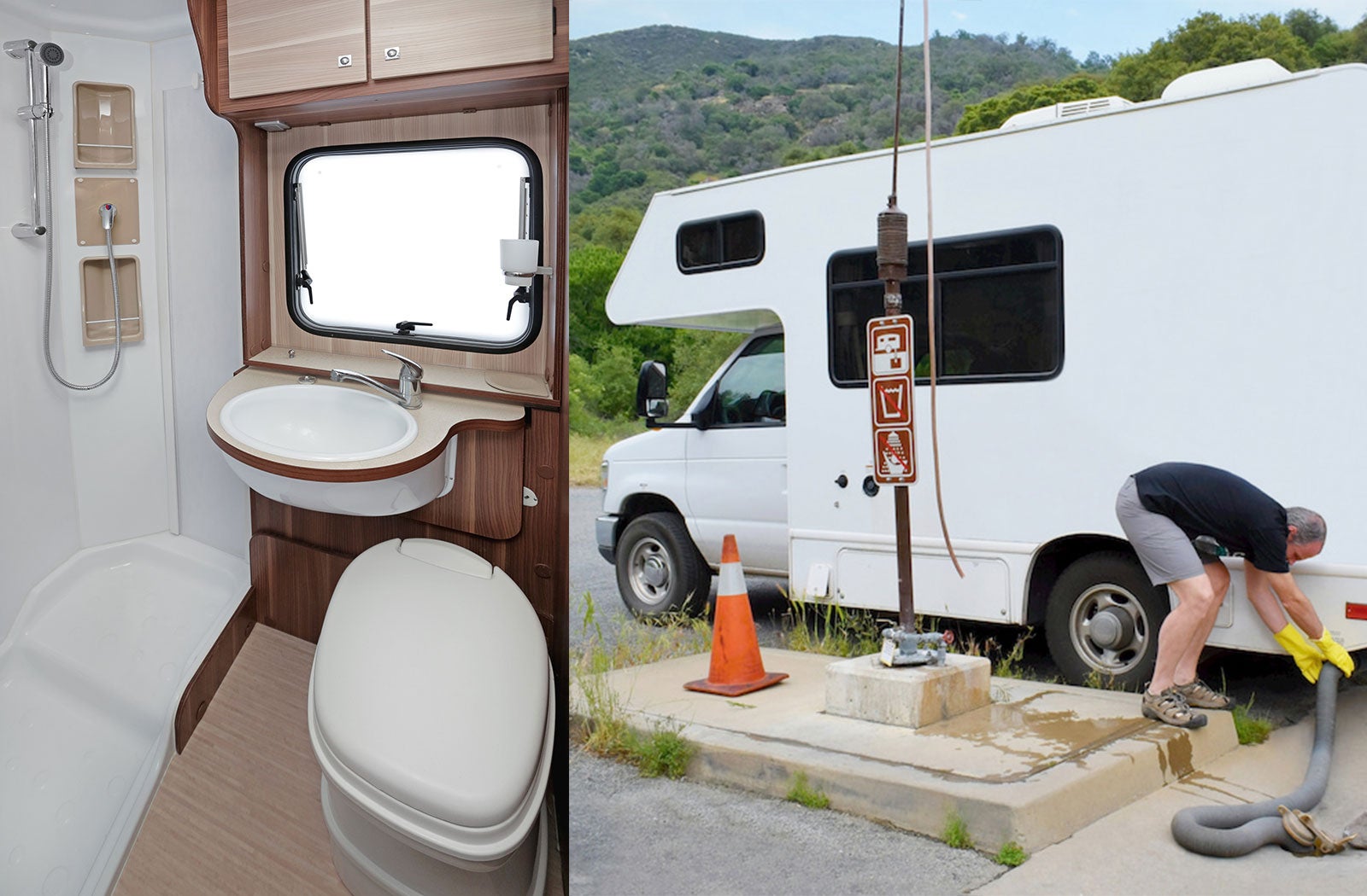 Portable RV/camper toilet and holding tank setup in Ardmore, Oklahoma